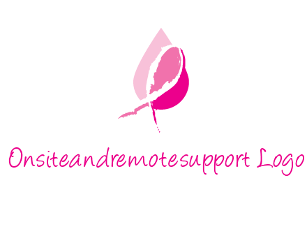 pink cancer ribbon in drop logo