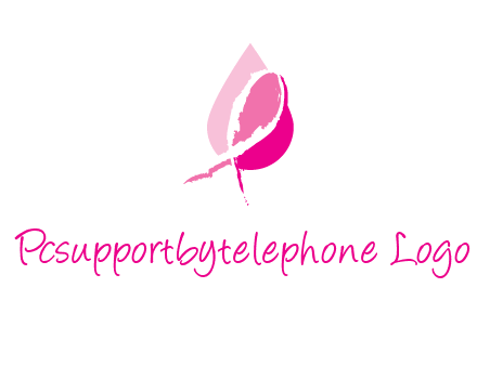 pink cancer ribbon in drop logo