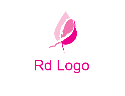 pink cancer ribbon in drop logo
