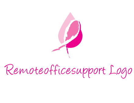 pink cancer ribbon in drop logo