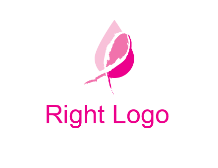 pink cancer ribbon in drop logo