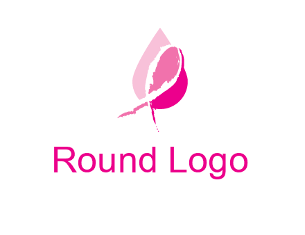 pink cancer ribbon in drop logo