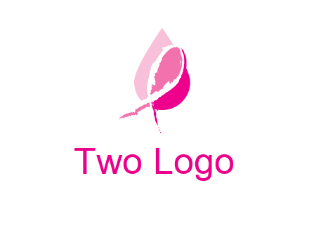 pink cancer ribbon in drop logo