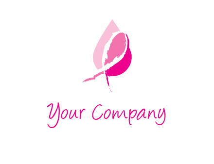 pink cancer ribbon in drop logo