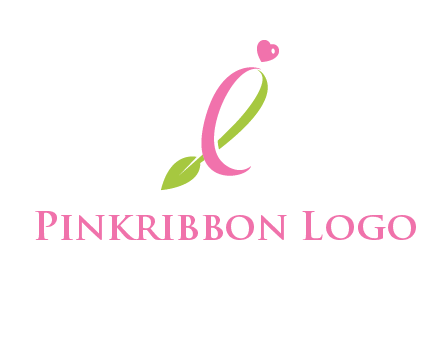 pink cancer ribbon attached to a sprout with a heart logo