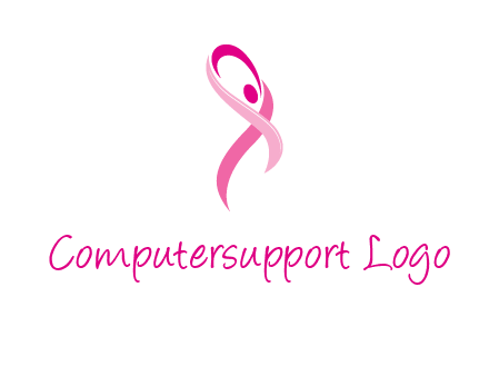 pink cancer ribbon logo