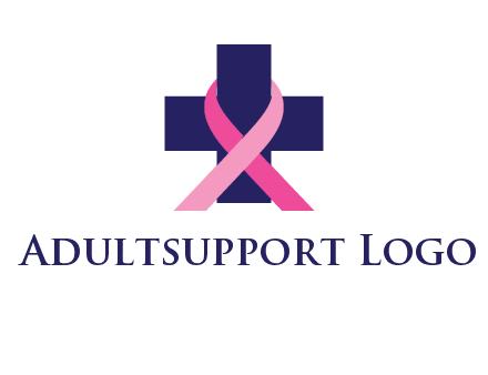 breast cancer ribbon wrapped around cross