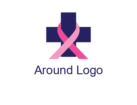 breast cancer ribbon wrapped around cross