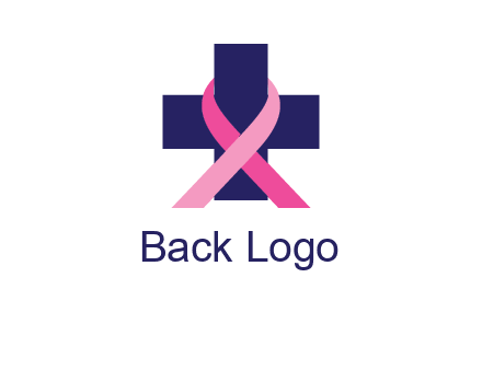 breast cancer ribbon wrapped around cross