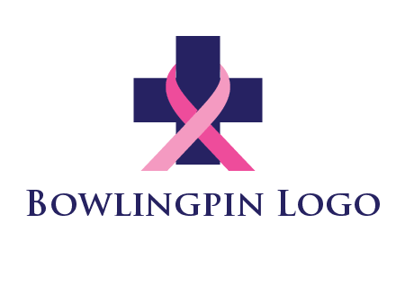 breast cancer ribbon wrapped around cross