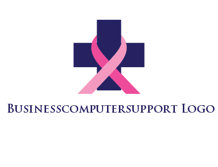 breast cancer ribbon wrapped around cross