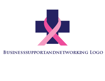 breast cancer ribbon wrapped around cross