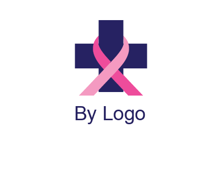 breast cancer ribbon wrapped around cross