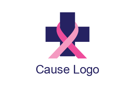 breast cancer ribbon wrapped around cross