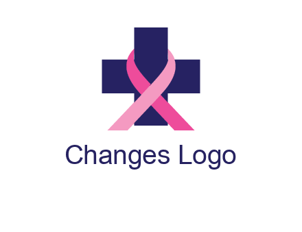 breast cancer ribbon wrapped around cross