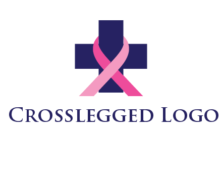 breast cancer ribbon wrapped around cross