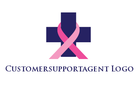 breast cancer ribbon wrapped around cross