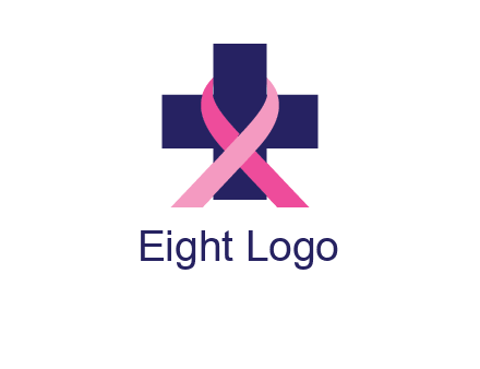 breast cancer ribbon wrapped around cross