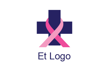 breast cancer ribbon wrapped around cross