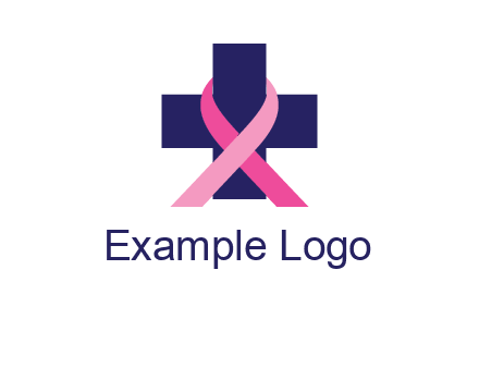 breast cancer ribbon wrapped around cross