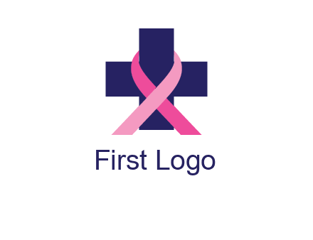 breast cancer ribbon wrapped around cross