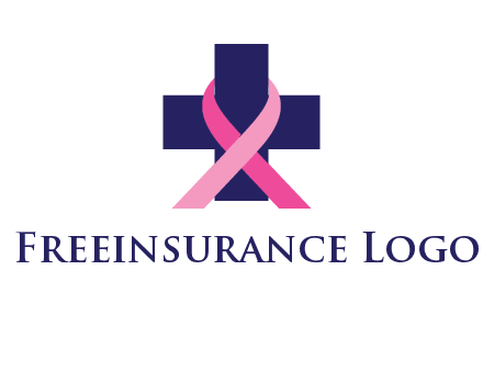 breast cancer ribbon wrapped around cross