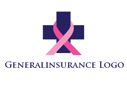 breast cancer ribbon wrapped around cross