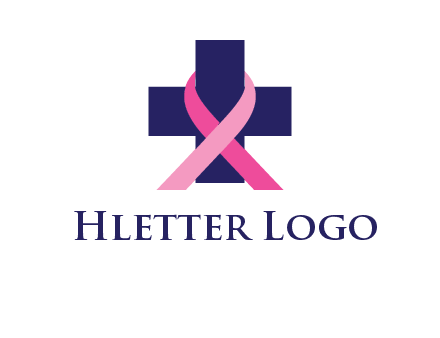 breast cancer ribbon wrapped around cross
