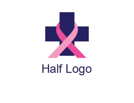breast cancer ribbon wrapped around cross