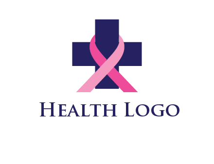 breast cancer ribbon wrapped around cross