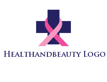 breast cancer ribbon wrapped around cross
