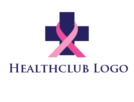 breast cancer ribbon wrapped around cross