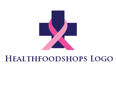 breast cancer ribbon wrapped around cross