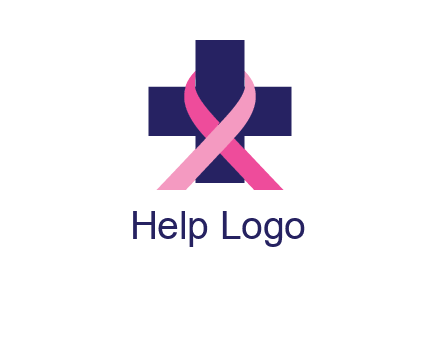 breast cancer ribbon wrapped around cross