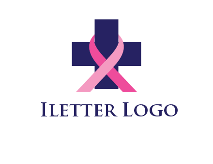 breast cancer ribbon wrapped around cross