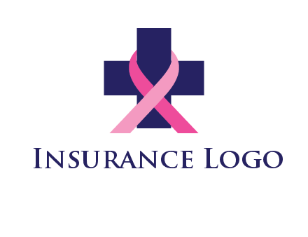 breast cancer ribbon wrapped around cross