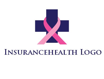 breast cancer ribbon wrapped around cross
