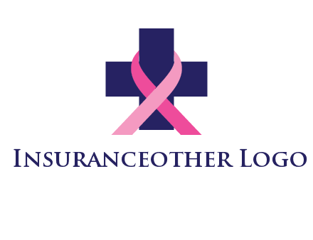 breast cancer ribbon wrapped around cross