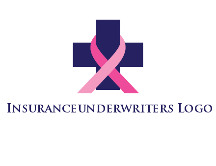 breast cancer ribbon wrapped around cross