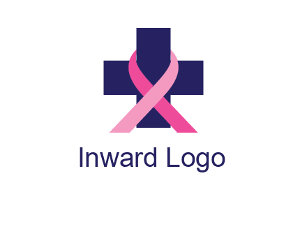 breast cancer ribbon wrapped around cross