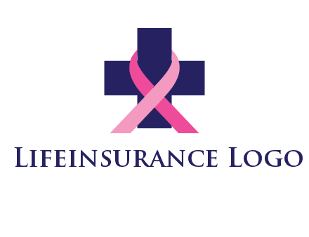 breast cancer ribbon wrapped around cross