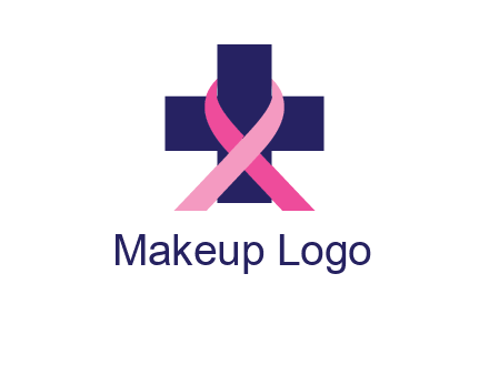 breast cancer ribbon wrapped around cross