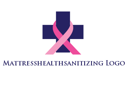 breast cancer ribbon wrapped around cross