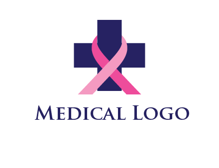 breast cancer ribbon wrapped around cross