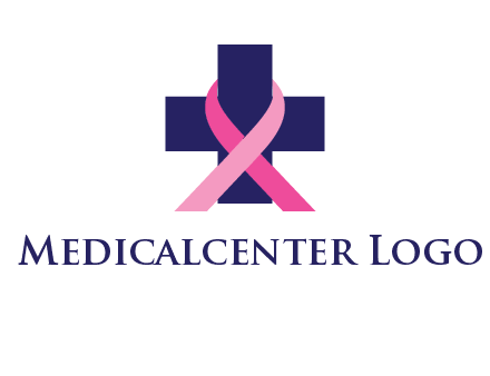 breast cancer ribbon wrapped around cross