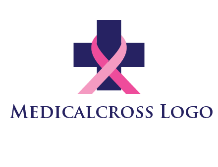 breast cancer ribbon wrapped around cross