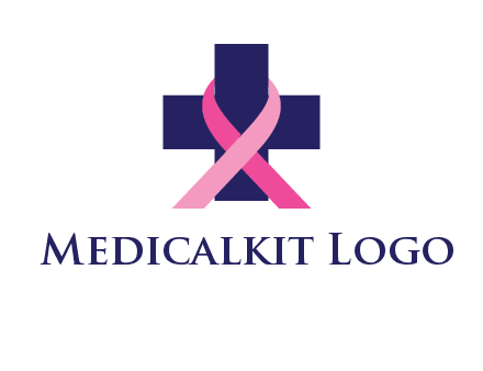 breast cancer ribbon wrapped around cross
