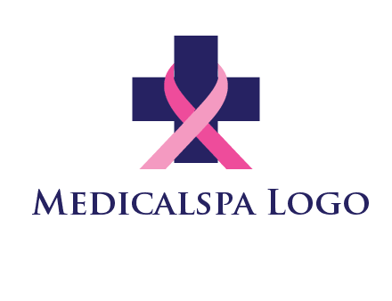 breast cancer ribbon wrapped around cross