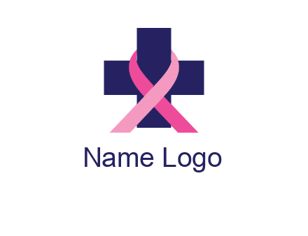breast cancer ribbon wrapped around cross