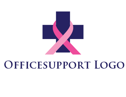 breast cancer ribbon wrapped around cross